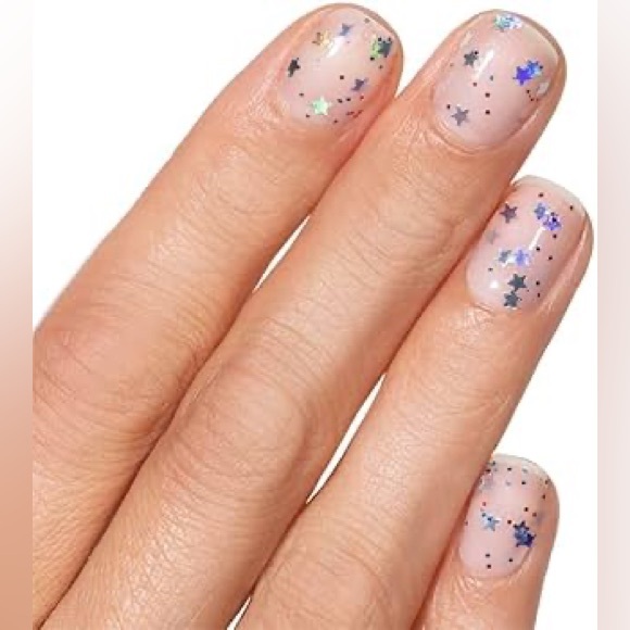 Color Street LUCKY STARS Clear Overlay Red Blue Glitter Holographic Stars Set - Picture 5 of 5